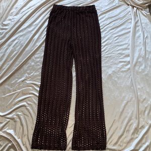 Zara Crochet Pant | Size S | Brown Crochet Coverup Pant | Crochet Beach Pants